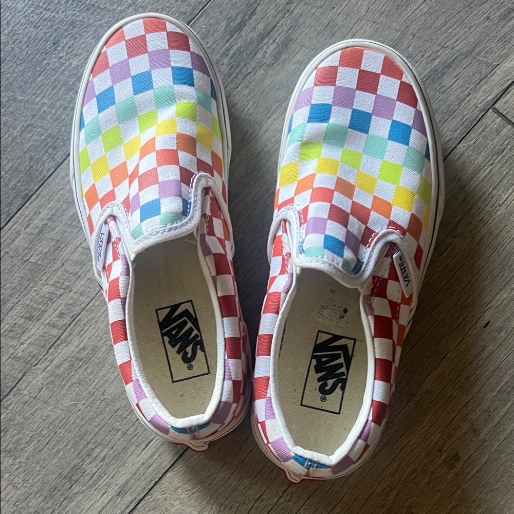 Vans Kids Multicolor Checkerboard Slip-On Sneakers